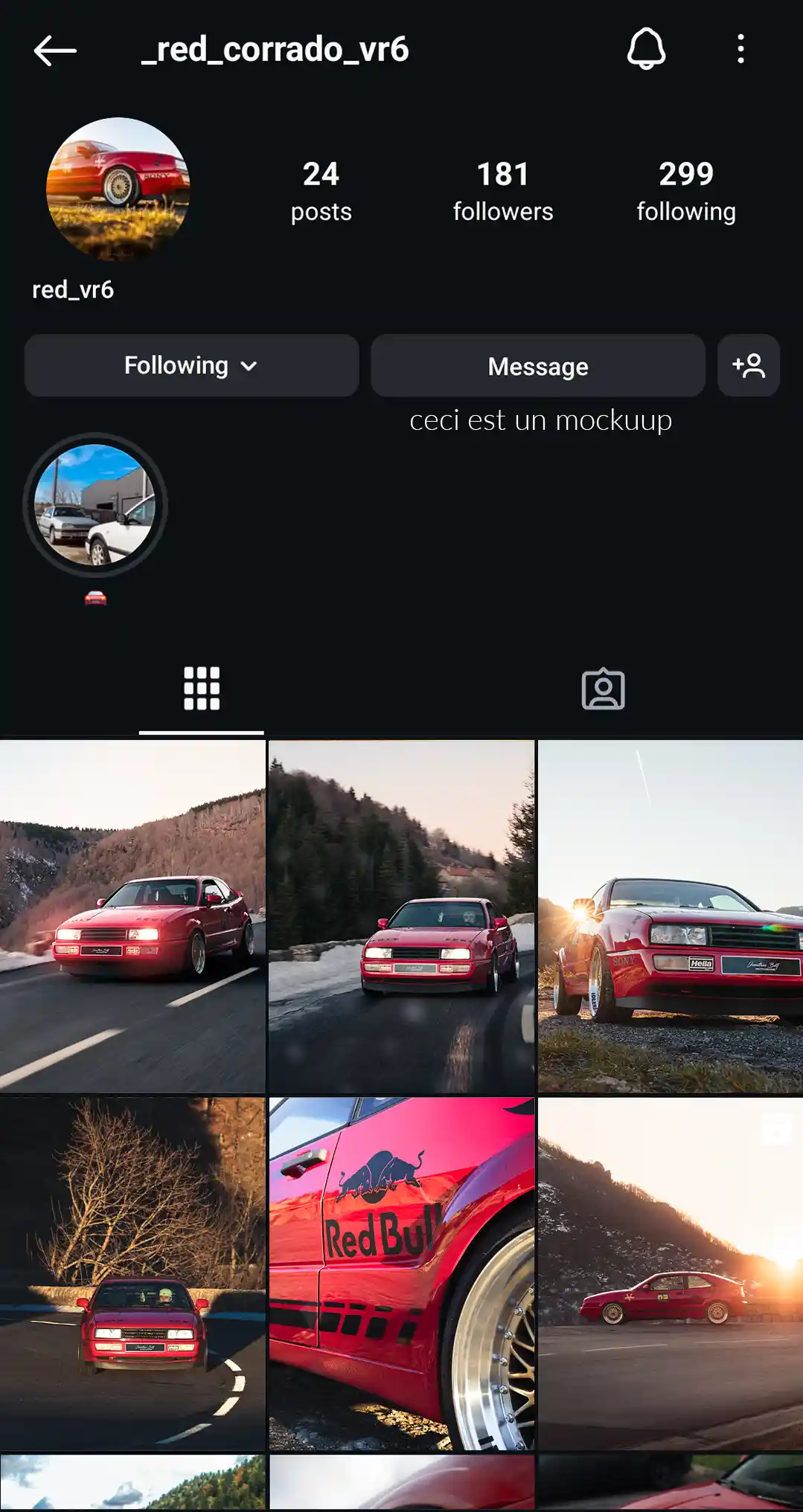 Mockup profil Instagram